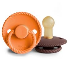 Frigg Daisy Round Latex Art.101609 Cream/Poppy Pacifier (nipple) made of 100% natural rubber 0-6 months (2 pcs.)