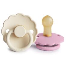 Frigg Daisy Round Latex Art.101609 Cream/Poppy Pacifier (nipple) made of 100% natural rubber 0-6 months (2 pcs.)