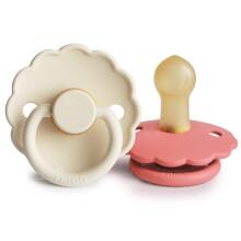 Frigg Daisy Round Latex Art.101942 Сhamomile/Croissant Pacifier (nipple) made of 100% natural rubber 0-6 months (2 pcs.)
