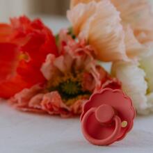 Frigg Daisy Round Latex Art.101946 Peony/Cedar Pacifier (nipple) made of 100% natural rubber 0-6 months (2 pcs.)