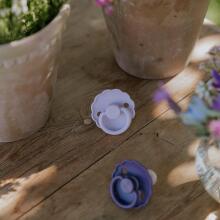 Frigg Daisy Round Latex Art.101249 Soft Lilac/Fuchsia Pacifier (nipple) made of 100% natural rubber 0-6 months (2 pcs.)