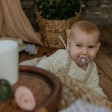 Frigg Daisy Round Latex Art.76221486 Aurora/Croissant  Pacifier (nipple) made of 100% natural rubber 0-6 months (2 pcs.)