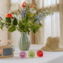 Frigg Daisy Round Latex Art.101614 Cream/Lupine Pacifier (nipple) made of 100% natural rubber 6-18 months (2 pcs.)