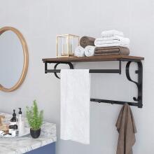LOFT medinė lentyna su drabužių kabliukais