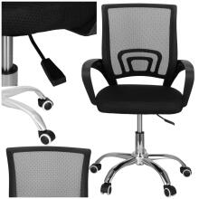 Springos HF0017 biuro kėdė, juoda ekoda