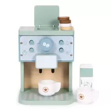 ECOTOYS Medinis žaislinis kavos aparato baristos rinkinys vaikams