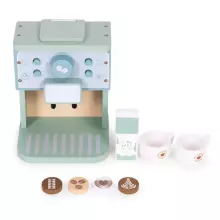 ECOTOYS Medinis žaislinis kavos aparato baristos rinkinys vaikams