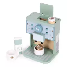 ECOTOYS Medinis žaislinis kavos aparato baristos rinkinys vaikams