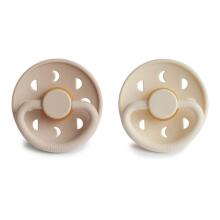 Frigg Moon Phase Round Latex Art.76291445 Cream/Croissant Pacifier (nipple) made of 100% natural rubber 0-6 months (2 pcs.)