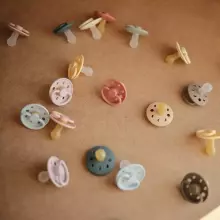 Frigg Moon Phase Round Latex Art.76291445 Cream/Croissant Pacifier (nipple) made of 100% natural rubber 0-6 months (2 pcs.)