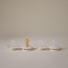 Frigg Pacifiers 4-pack Round Latex/Silicone Art.101486 Cream Pacifier (nipple) made of 100% natural rubber 0-6 months (4 pcs.)