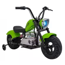 Motorcycle Chopper Warrior Art.260379 Green Galingas 12 V vaikiškas elektrinis automobilis / elektrinis motociklas