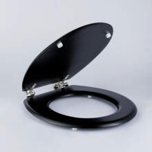 Beldray LA032355BLKTSF Black Wooden Toilet Seat