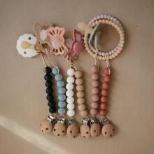 Mushie Silicone Pacifier Clip Halo Art.2120030 Cadet  Pacifier holder