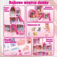 WOOPIE Lėlių namelis Vila su priedais ir lėle 296 vnt.