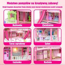 WOOPIE Lėlių namelis Vila su priedais ir lėle 296 vnt.