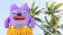Fuggler Vacay Vibes – pliušinis žaislas (Greedy Grinner, violetinis)