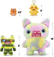 Fuggler Laboratory Misfits by ZURU juokingas bjaurus monstras, pliušinis kolekcinis žaislas – Indecisive Monster - žalia ir geltona, vaikiškas minkštas žaislas