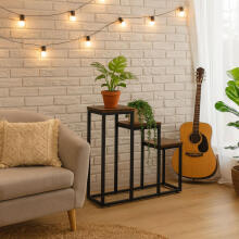 Stovintis gėlių stovas su 3 lentynomis Loft ModernHome