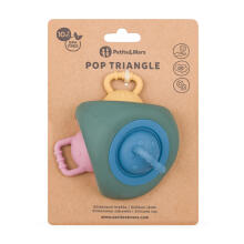 PETITE&MARS 584817 Silikoninis Jutiminis Žaislas Pop Triangulas Rūko Žalia 6 m+