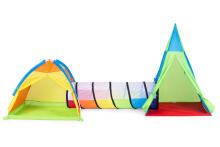 Vaikų palapinė žaidimų aikštelė 3-in-1 iglu tipi tunelis IPLAY