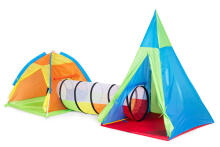 Vaikų palapinė žaidimų aikštelė 3-in-1 iglu tipi tunelis IPLAY
