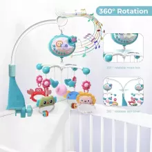 Muzikālais karuselis ar projektopru Art.22893 Musical Baby Crib Mobile with Lights & Music Projection – Remote Control Crib Toy for Newborns
