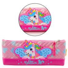 Pieštuko dėklas mokyklos rinkinys su vienaragiu rožinės spalvos 20 x 8.5cm