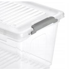 Box with lid clipbox Leonie 28.5x18.5x16cm 5.4L transparent