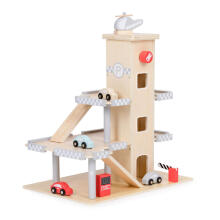 Large Wooden Garage Parking Track with Elevator + Cars ECOTOYS