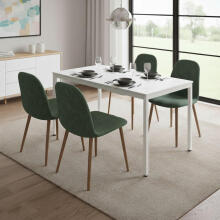Virtuvės valgomojo stalas 4-5 žmonėms Kompiuterio stalas 120x60 cm Baltas marmuras ModernHome