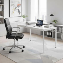 Virtuvės valgomojo stalas 4-5 žmonėms Kompiuterio stalas 120x60 cm Baltas marmuras ModernHome