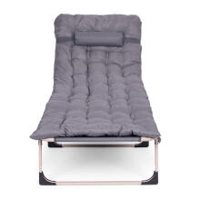 Garden Fishing Lounger Foldable with Mattress and Pillow Grey MultiGarden