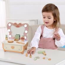 TOOKY TOY Medinis drugelių tualetinis staliukas su LED apšvietimu + kosmetika