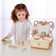 TOOKY TOY Medinis drugelių tualetinis staliukas su LED apšvietimu + kosmetika