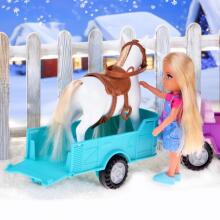 WOOPIE ROYAL Doll Niki Set with Horse, Car, and Trailer