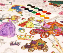 DA Coloring Tablecloth Princesses Art.KDTC0005 Krāsojamais galdauts - Princeses