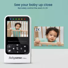 Babysense Compact Video Baby Monitor with 2 Cameras Art.V24R-2 Vaizdo auklė su LCD ekranu