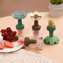 Haakaa Flower Freeze-N-Feed Mini Combo Art.BHK157-PG Green Silicone strainer for feeding fresh vegetables (Nibbler)