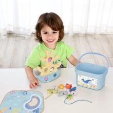 TOOKY TOY Medinis jūrinių žaislų rinkinys Balansavimo bokštas Žvejybos figūros 23 elementai