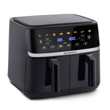 Didelis 10.2L be aliejaus keptuvas Oro keptuvas XL Dviejų kamerų Berdsen 1700W BD-657 Juodas