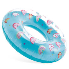 Vaivorykštės plaukimo žiedas 81 cm INTEX 59259