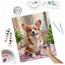 Paveikslas pagal numerius 40x50 cm Massido Corgi šuo