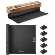 Šešėlio tinklas 1.5x25m 110g/m2 + 50 spaustukų pilkas