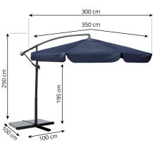 Sulankstomas sodo skėtis 8 segmentai 350 cm su uždanga Plonos PL-881