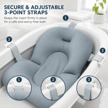 Baby Bath Cushion Art.271284 Grey Kūdikio vonios pagalvėlė, kūdikio vonios kėdutė, kūdikio vonios įdėklas