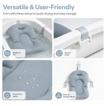 Baby Bath Cushion Art.271284 Grey Kūdikio vonios pagalvėlė, kūdikio vonios kėdutė, kūdikio vonios įdėklas