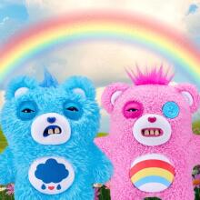„Fuggler Care Bears“ 23 cm pliušinis žaislas (Grumpy Bear) iš „ZURU“ – juokingas bjaurus monstras, minkštas žaislas su žmogaus formos dantimis, kolekcinis pliušinis žaislas vaikams, paaugliam