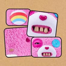 „Fuggler Care Bears“ 23 cm pliušinis žaislas („Cheer Bear“) iš „ZURU“ – juokingas bjaurus monstras, minkštas žaislas su žmogaus formos dantimis, kolekcinis pliušinis žaislas vaikams, paauglia