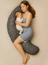 La Bebe™ Moon Cotton Maternity Pillow Art.50608147 Nordic Branches. Large pregnancy pillow with Memory Foam filling (especially soft and quiet filling)